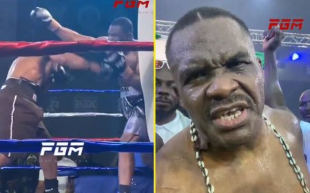 Controversial boxer returns with stoppage win after 16 years in prison and calls out Oleksandr Usyk