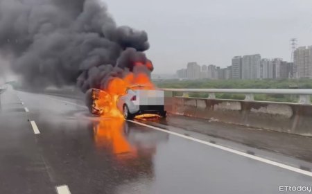 快訊／新竹台68線火燒車濃煙竄天　「瑞典坦克」燒成骨架駕駛嗆傷