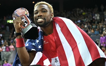 Noah Lyles chases down Olympic champion to set record with stunning $30k win