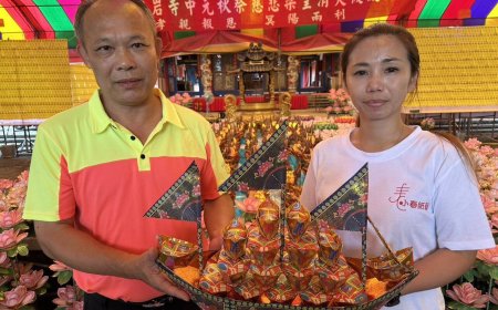 清水岩寺普渡人數創高！　台中女砸12萬製作法船蓮花「超渡嬰靈」