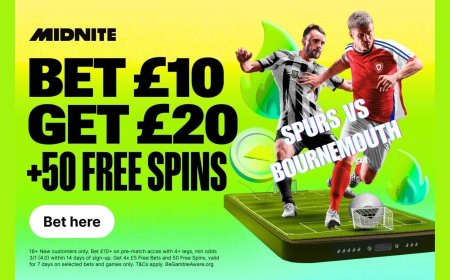 Tottenham v Bournemouth: Claim free bets for the Premier League with Midnite