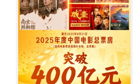 2025 中国电影总票房突破 400 亿元，海外市场票房折合人民币超 7.7 亿元创多年新高