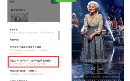 微信：用户发布的公众号 / 视频号等内容为 AI 生成合成的，需主动进行声明