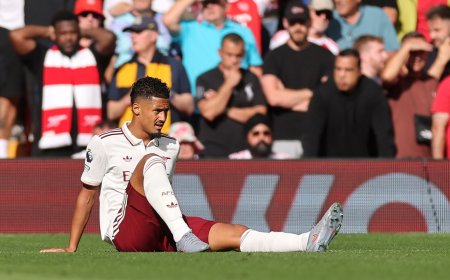 Mikel Arteta admits William Saliba sustained injury BEFORE start of Arsenal’s defeat at Liverpool
