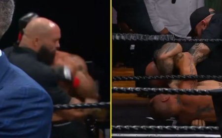 All hell breaks loose at Jon Jones boxing event as fighter punches security guard after getting knocked out