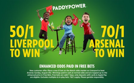 Liverpool v Arsenal betting offer: Get 50/1 on Liverpool to win or 70/1 on Arsenal to win with Paddy Power