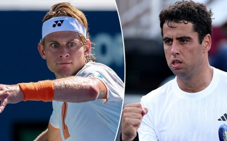 Tennis players confront each other at net over grunting controversy during US Open