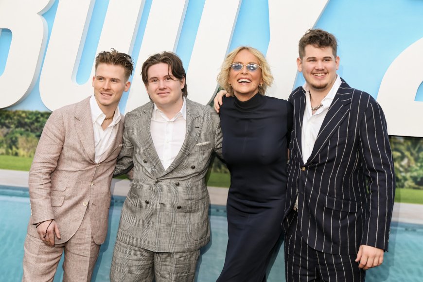 Sharon Stone Makes Rare Red Carpet Appearance With 3 Grown Sons in L.A.