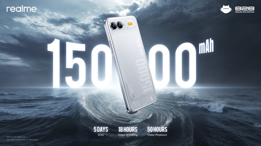 realme 真我 15000mAh 电池新机亮相:经典横向双摄设计 + 6.7 英寸屏幕、搭载天玑 7300 处理器