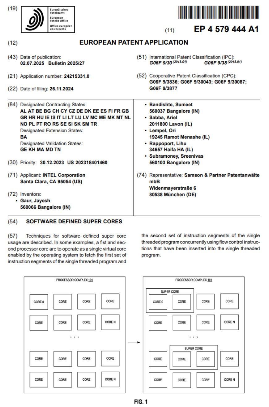 新一代逆超线程?英特尔 SDC“超级核心”专利公布:多个小核齐心协力提升单线程性能