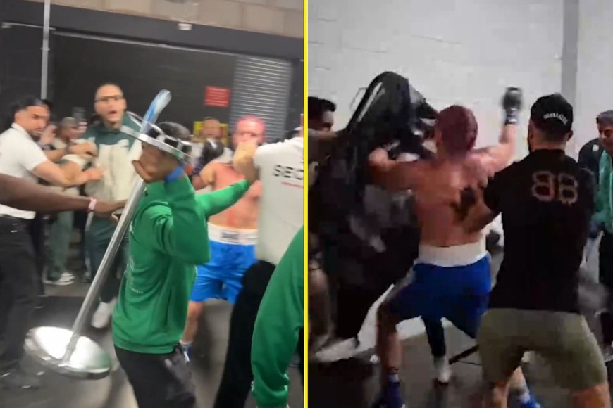 Wild backstage brawl erupts at Misfits Boxing 22 as fighter has breakdown after defeat