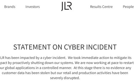 捷豹路虎遭遇网络攻击：“严重扰乱”生产，没有证据表明客户数据被盗