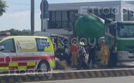 快訊／高雄水泥車撞腳踏車！女騎士遭捲車底當場慘死　現場畫面曝光