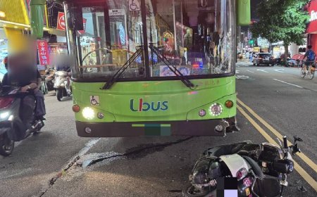 台中逢甲商圈車禍　19歲女騎士碰撞公車送醫