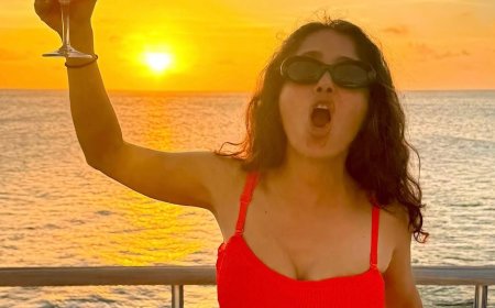 Salma Hayek Sizzles in a Red Bikini While Ringing in 59th Birthday