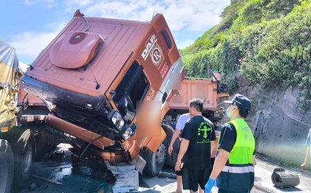 快訊／台2線嚴重事故！油罐車追撞2聯結車　貢寮至頭城雙向封閉
