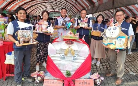 中元普渡玩環保創意　桃園農業局千台斤「好農神豬」米做公益