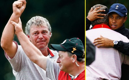 Tiger Woods put rivalry aside as grieving hero inspired Shane Lowry to become Ryder Cup star