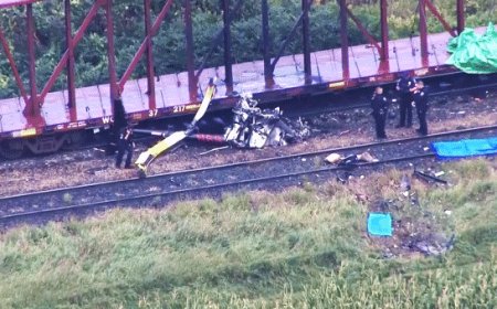 Shocking video captures helicopter ruins after fiery crash near airport, no survivors