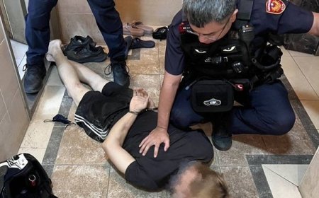 桃園通緝犯社區中庭遇警逃回家　大門遭踹開狼狽就逮