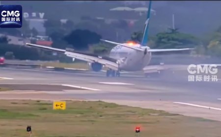 加拿大载有 164 人的波音 737-8 型客机在荷属圣马丁硬着陆，飞机右翼受损