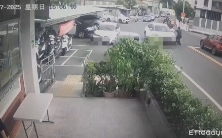 警局門口碰撞攔車！囂張白車拒檢撞警挨轟1槍逃逸　2男1女被逮