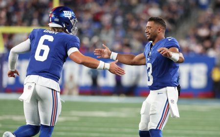 Russell Wilson on Jaxson Dart: 'My focus is helping the New York Giants win'
