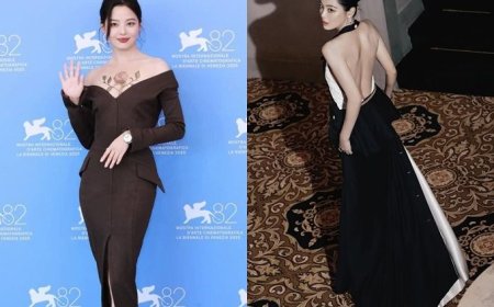 辛芷蕾奪威尼斯影后！紅毯戰袍削肩露美背、胸前玫瑰花飆性感天花板