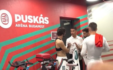 Awkward moment Cristiano Ronaldo tells Liverpool star he can’t have his shirt