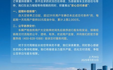 上汽名爵全新 MG4 交付承诺：超期一天补贴 50 元，累计上限 2000 元