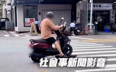 台南超扯騎士！機車前輪放平板車上趴趴走　警：最高罰3萬6
