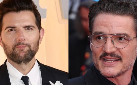 Adam Scott Freezes Out Pedro Pascal’s Hug In Tense Red Carpet Clip