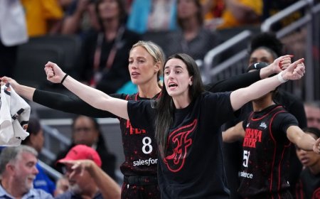 Caitlin Clark, Sophie Cunningham protest WNBA refs from sideline during Fever playoff game