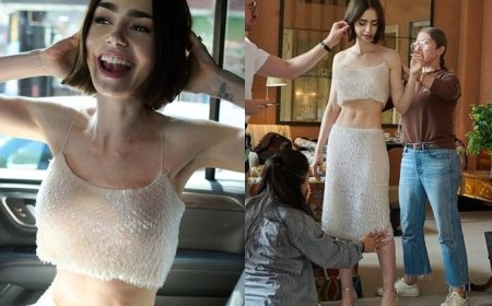 莉莉柯林斯看秀「紙片腹肌」嚇壞網友　激瘦體態被酸真的不好看