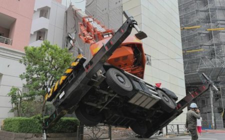 東京1300戶大停電！　「起重機翻覆」砸中旁邊大樓、電線桿