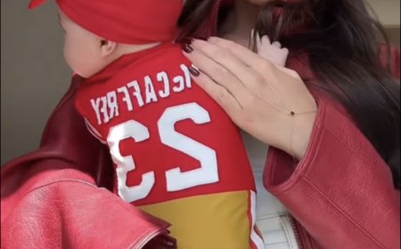 Olivia Culpo Dresses 2-Month-Old in Mini 49ers Uniform for 1st Game Day
