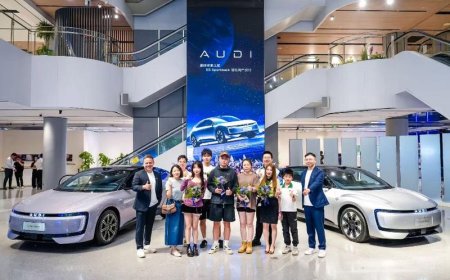 上汽奥迪 E5 Sportback 车型首批车主交付仪式开启，落地同步焕新开业“奥迪之城”旗舰店