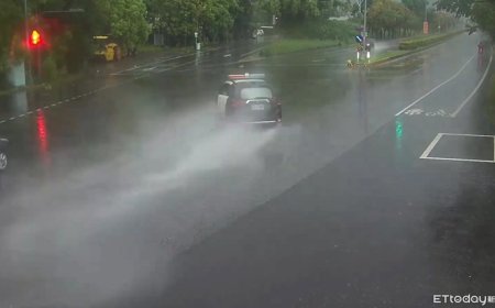 花蓮警車自撞1死2傷！撞擊畫面曝光「全是水花」　1警噴飛趴路面