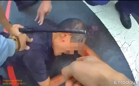 台中慣竊拒捕駕車狂衝自撞　勇警破窗遭割傷見血送醫