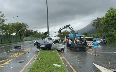 快訊／花蓮警車押解人犯自撞燈桿！詐欺通緝男死亡...2警輕重傷