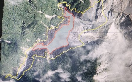 兩度溢堤！光復鄉堰塞湖蓄水量剩12%　最新國家航遙測高清照出爐