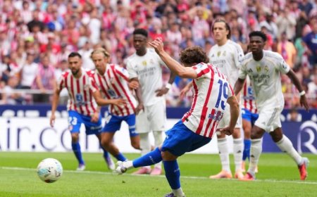 马竞在激动人心的德比中以5-2大胜皇马，阿尔瓦雷斯梅开二度