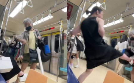 白髮婦北捷甩袋攻擊被踹飛！捷警認涉「互毆」...最高開罰1.8萬