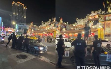 饒河夜市莽男跳車頂嗆警挑釁　6警安撫沒用...甩棍制伏送醫