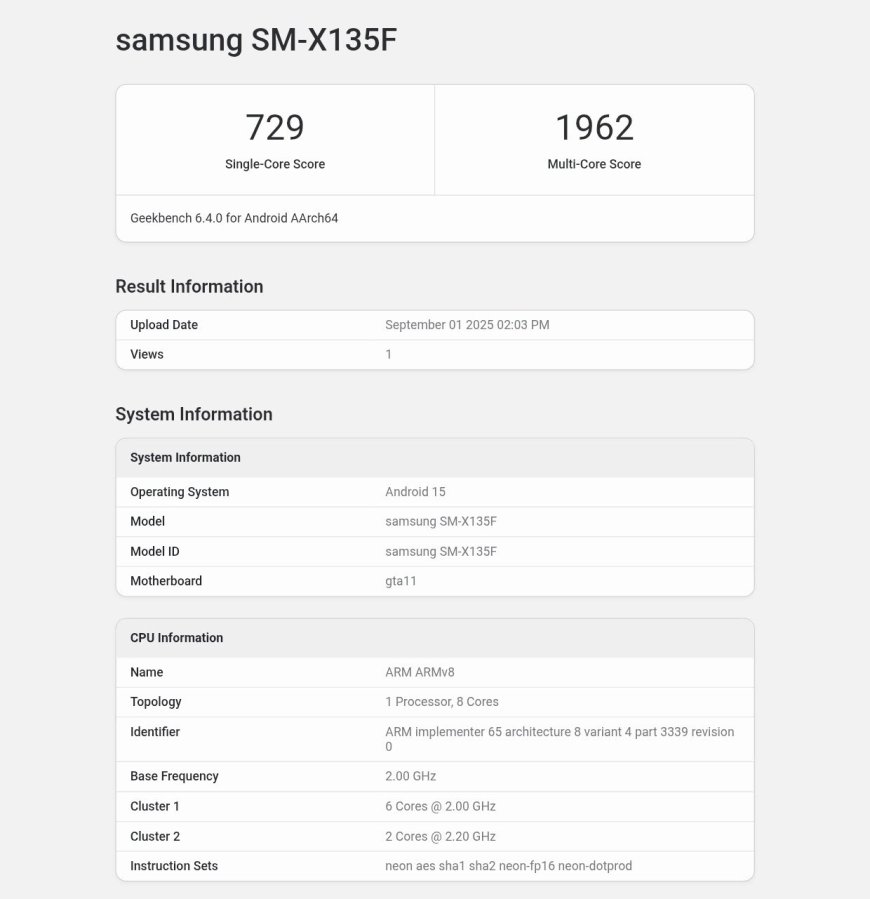 三星最亲民平板系列新成员：Galaxy Tab A11 跑分曝光，联发科 Helio G99 芯片