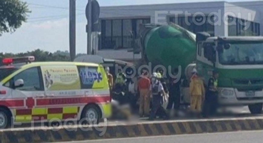 快訊／高雄水泥車撞腳踏車！女騎士遭捲車底當場慘死　現場畫面曝光