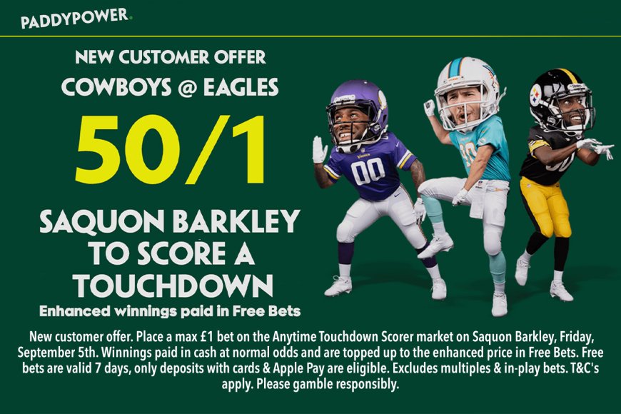 Philadelphia Eagles v Dallas Cowboys betting offer: Get 50/1 on a Barkley touchdown with Paddy Power
