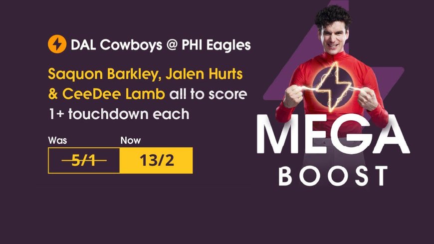 Philadelphia Eagles v Dallas Cowboys odds boost: Get 13/2 on Barkley, Hurts and Lamb to score a touchdown with Tote