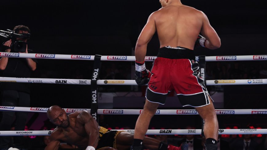 Eddie Hearn’s ‘next Anthony Joshua’ scores second first-round knockout in two months