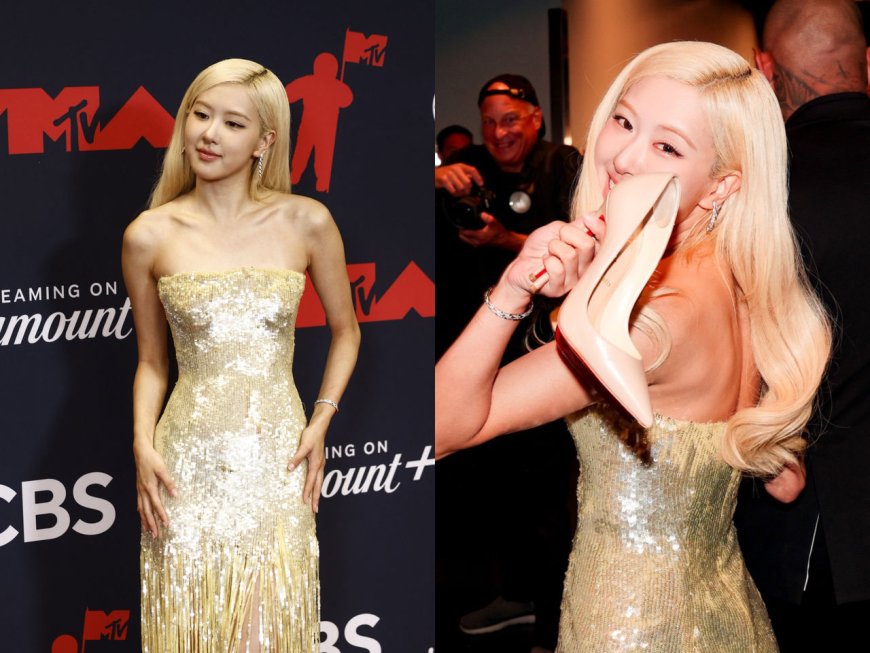 Rosé金色流蘇禮服超仙！＜APT.＞奪年度歌曲　拎上紅底鞋成最大贏家